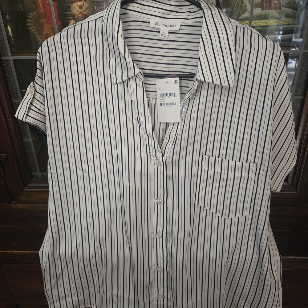 Blu Pepper Striped Button-Up Shirt